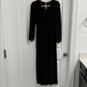 SHEIN Elegant Black Long Sleeve Jumpsuit